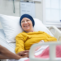 Patient lying in a hospital bed
