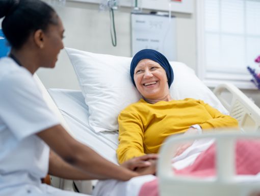 Nurse talking to patient